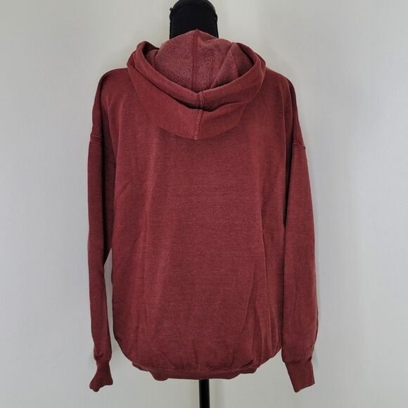 Ultra Flirt Juniors' Oversized Quarter-Zip Burnout Hoodie - Picture 3 of 3